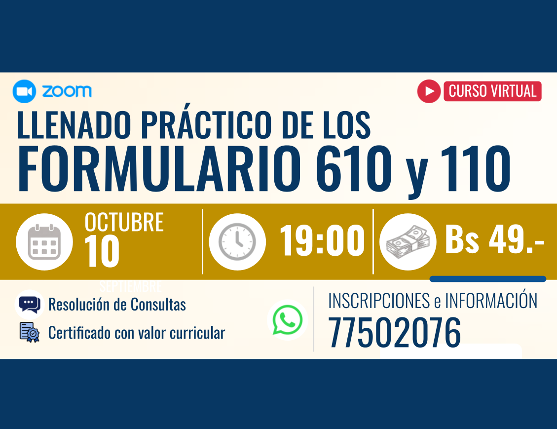 Llenado y declaración de los Formularios 610 y 110 RC-IVA