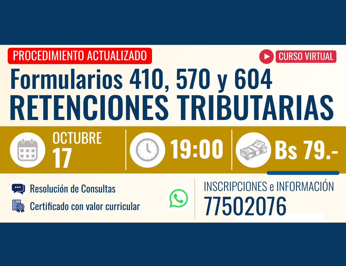 Retenciones Tributarias - Formularios 410, 570 y 604